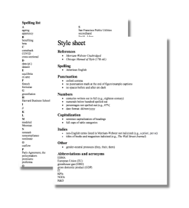 A copyediting style sheet A copyediting style sheet