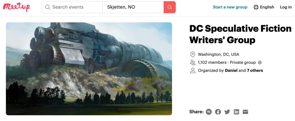 DC Speculative Fiction Writer's Group meetup page.
