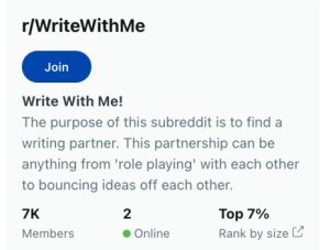 WriteWithMe! subredit.